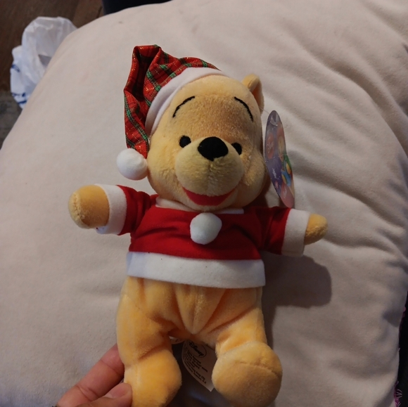 Disney Christmas Winnie The Pooh 8" Plush Figure NEW READ - Picture 6 of 7